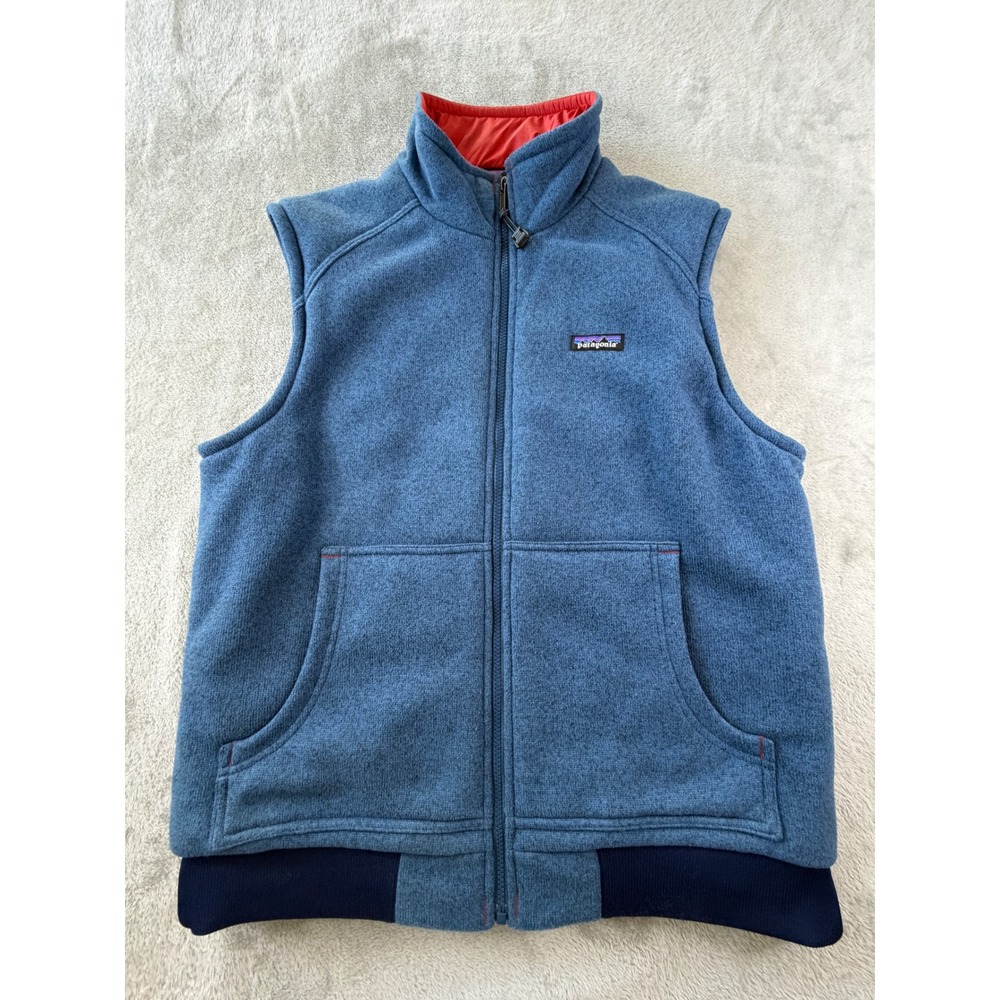 Patagonia Better Sweater Vest Mens L Blue Insulated Quilted Lining Full Zip